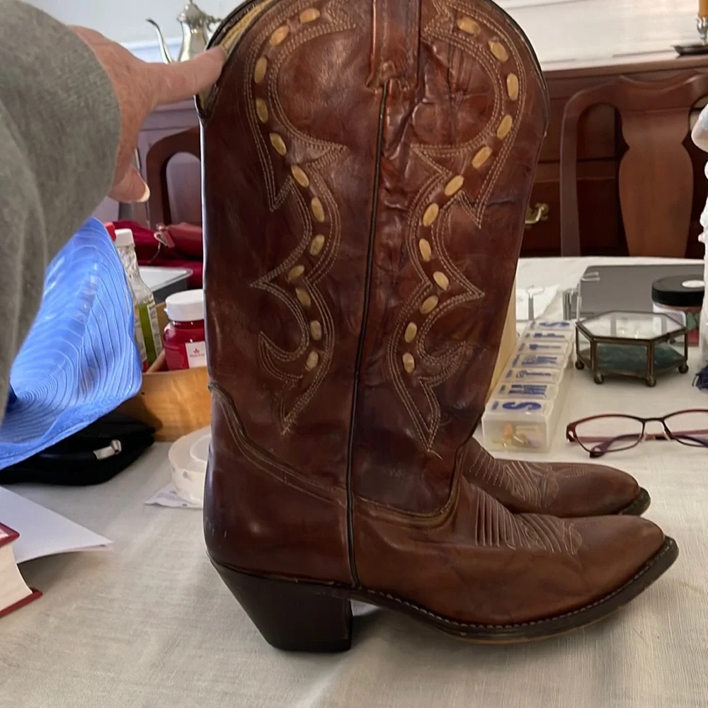 Leather Western Boots 9D Great Condition ACME - Picture 1 of 4